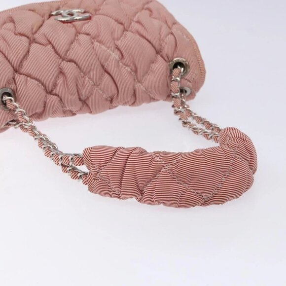 CHANEL Ultra Stitch Chain Shoulder Bag Nylon Red Silver CC Auth 132483 - Picture 8 of 16